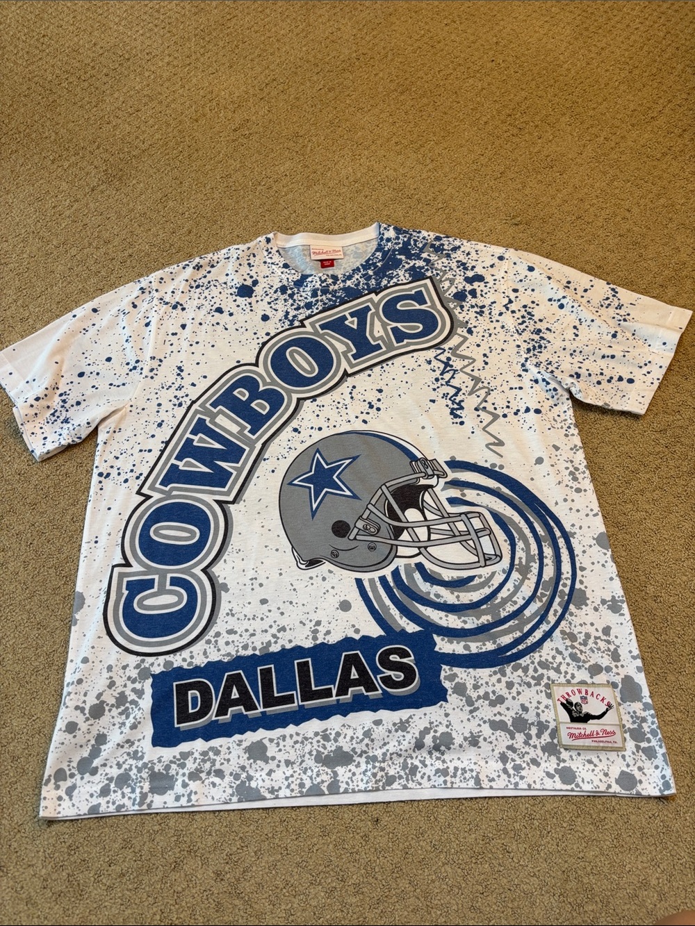 Mitchell & Ness NFL Dallas Cowboys Throwback Shirt White/Blue/Gray Size XL